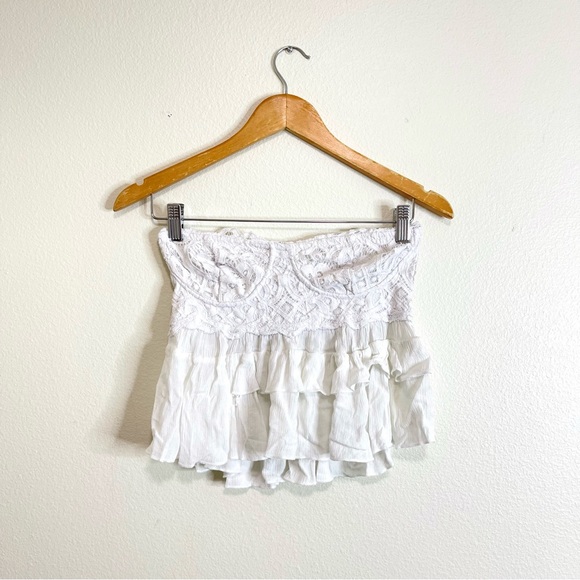 Free People adella corset strapless lace crop top - Picture 2 of 4